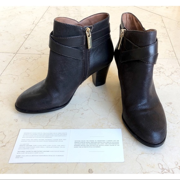 Louise et Cie Lo Ranier Brown Truffle Leather Heeled Booties/ Ankle Boots - Picture 10 of 17